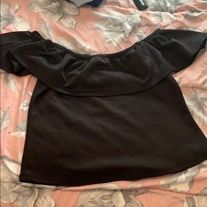 Black off the shoulder blouse